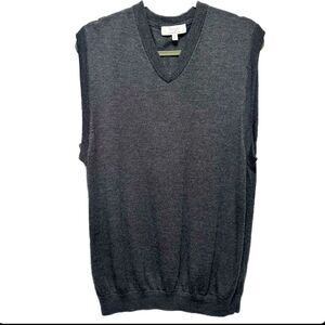 Turnbury Sweater Vest XL Mens Charcoal Grey Extra Fine Knit Merino Wool V Neck
